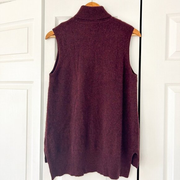 Charter Club 100% Cashmere Sleeveless Turtleneck Sweater Womens Size L Burgundy - Picture 4 of 4